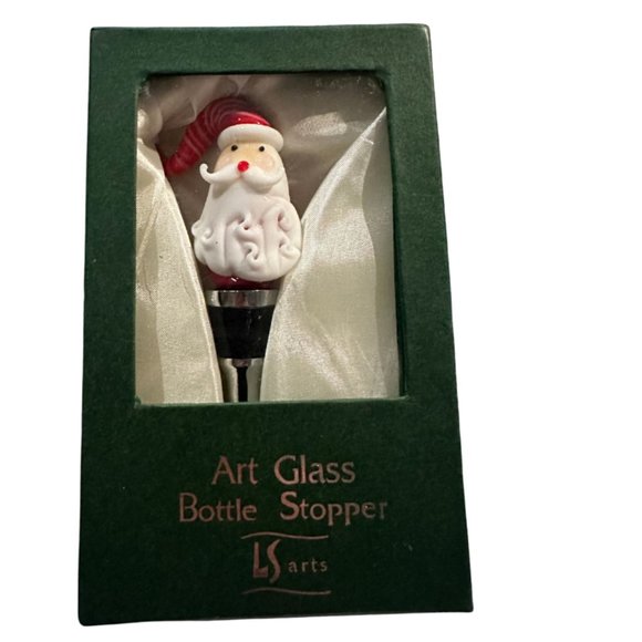 LSArts Handmade Santa Clause Bottle Stopper Cork Stopple - NEW - Picture 1 of 5